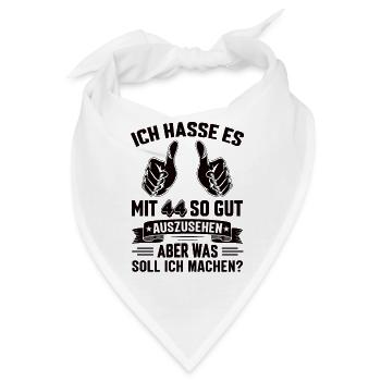 44 Geburtstag 44 Jahre 44 Lebensjahr 44 Lebenalter - Bandana - Weiß - Vorne