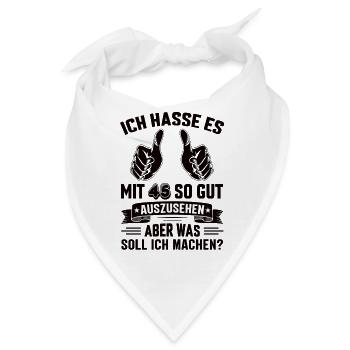 45 Geburtstag 45 Jahre 45 Lebensjahr 45 Lebenalter - Bandana - Weiß - Vorne