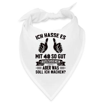 49 Geburtstag 49 Jahre 49 Lebensjahr 49 Lebenalter - Bandana - Weiß - Vorne