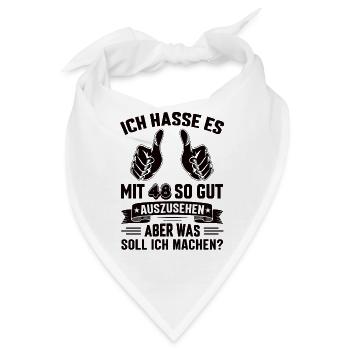 48 Geburtstag 48 Jahre 48 Lebensjahr 48 Lebenalter - Bandana - Weiß - Vorne