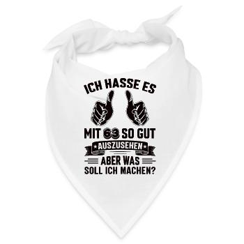 63 Geburtstag 63 Jahre 63 Lebensjahr 63 Lebenalter - Bandana - Weiß - Vorne