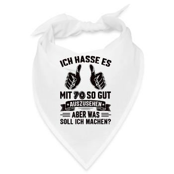 70 Geburtstag 70 Jahre 70 Lebensjahr 70 Lebenalter - Bandana - Weiß - Vorne
