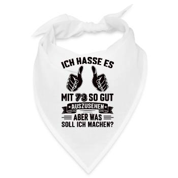73 Geburtstag 73 Jahre 73 Lebensjahr 73 Lebenalter - Bandana - Weiß - Vorne