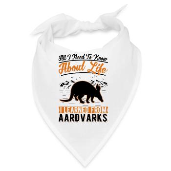Erdferkel Geschenk Aardvark - Bandana - Weiß - Vorne
