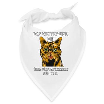 KATZE DAS WETTER UEBER FUENFUNDZWANZIG UND EKL - Bandana - Weiß - Vorne