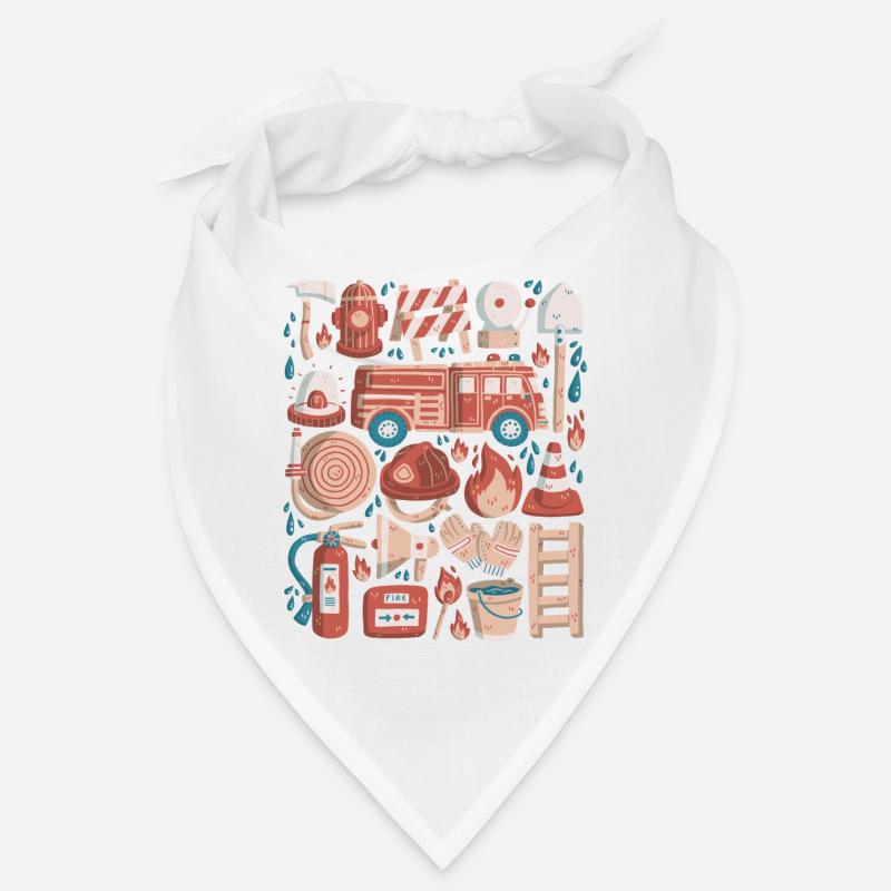 Fire Brigade Doodles Fire Truck Firefighter Bandana