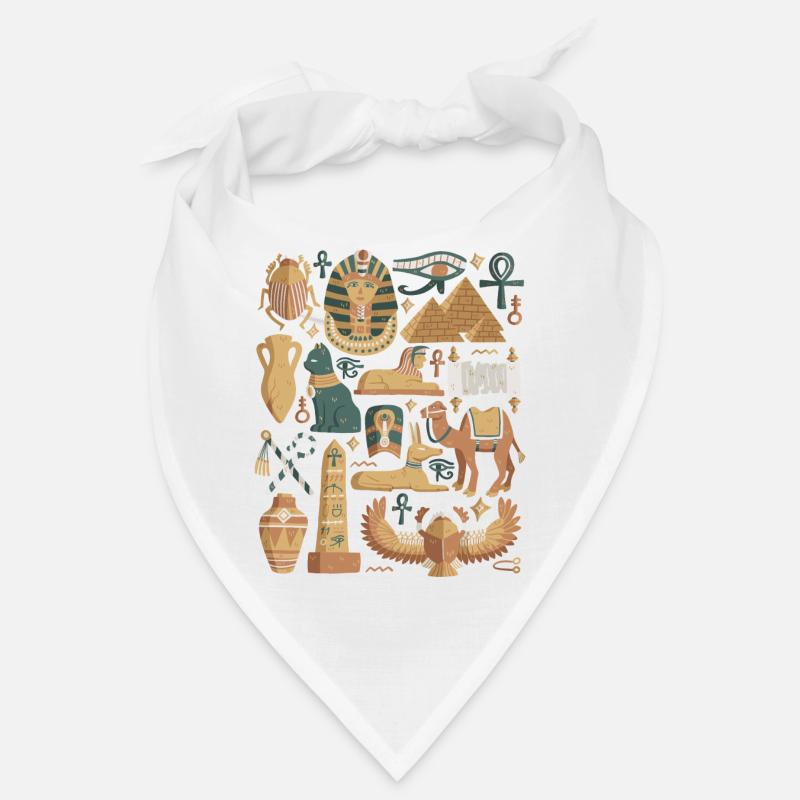 Egypt Doodles Pyramid Pharaoh Sphinx Cairo Bandana