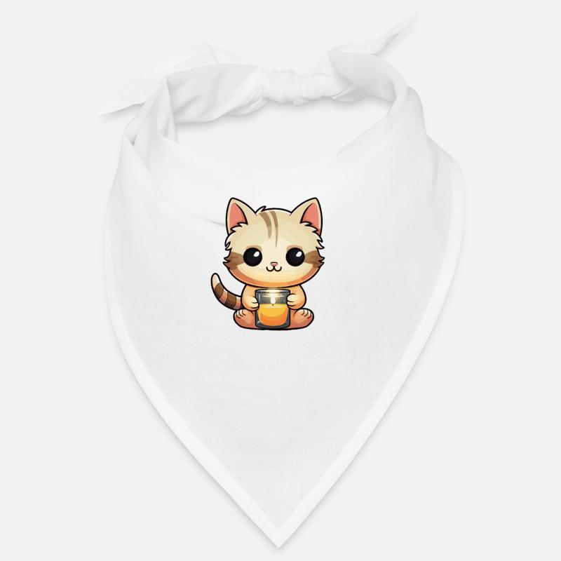 Niedliche Katze mit einer Kerze Bandana