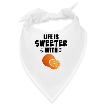 Mit Orange ist das Leben süßer - Bandana - Weiß - Vorne