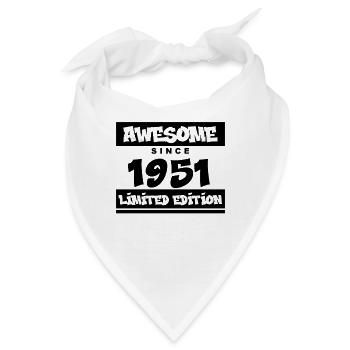 1951 - Jahrgang 1951 - Fantastisch seit 1951 - Bandana - Weiß - Vorne