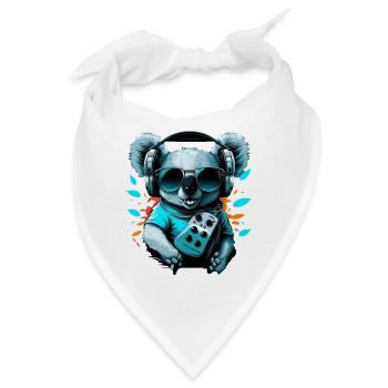 Koalabär mit Walkman und Sonnenbrille - Bandana - Weiß - Vorne