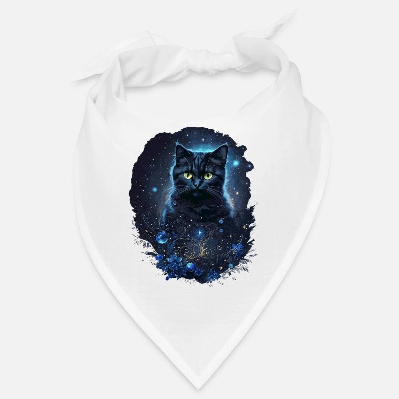 Chat noir mystique dans l’espace Bandana