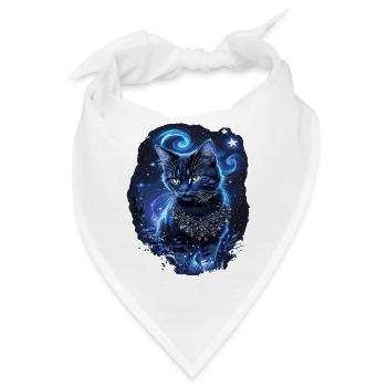 Zauberhafte schwarze Katze - Bandana - Weiß - Vorne