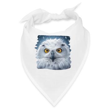 Eulen Kauz Owl Uhu Nachteule Eule - Bandana - Weiß - Vorne