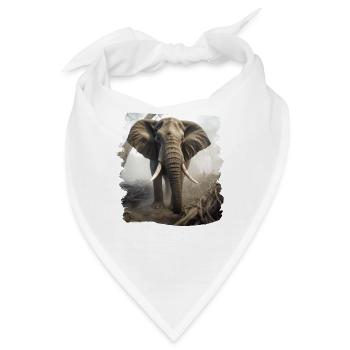 Elefanten realistic Elefant - Bandana - Weiß - Vorne