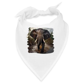 Elefanten realistic Elefant - Bandana - Weiß - Vorne