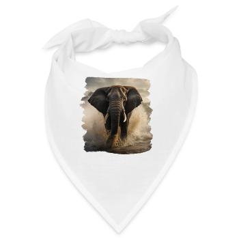 Elefanten realistic Elefant - Bandana - Weiß - Vorne