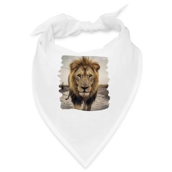 Löwen realistic Löwe - Bandana - Weiß - Vorne