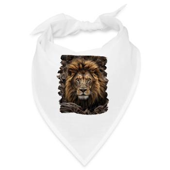 Löwen realistic Löwe - Bandana - Weiß - Vorne