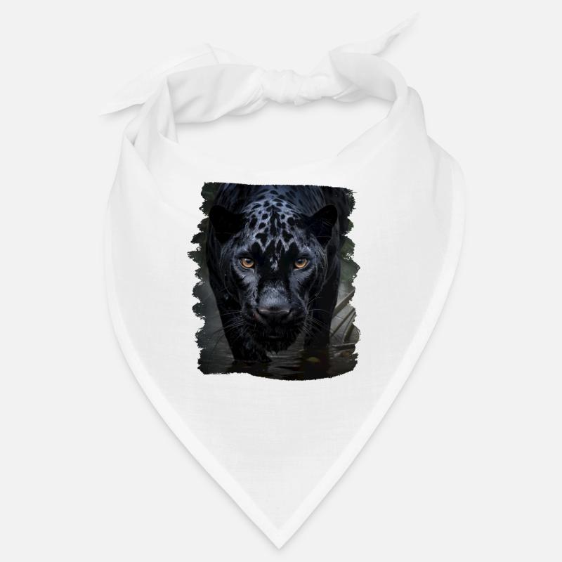 schwarzer Panther realistic Panther - Bandana - Weiß