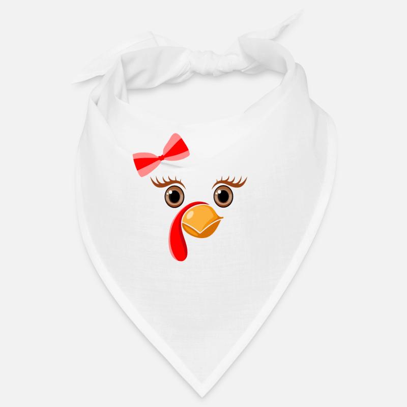Cute Turkey Face Bow Funny Thanks Bandana