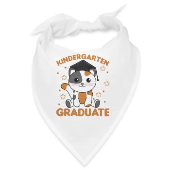 Kids Kindergarten graduate Katze Graduation - Bandana - Weiß - Vorne
