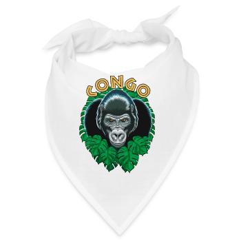 Kongo-Gorilla - Bandana - Weiß - Vorne