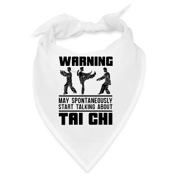 Warning May Spontaneously Chi Chuan Tai Chi Lover - Bandana - Weiß - Vorne