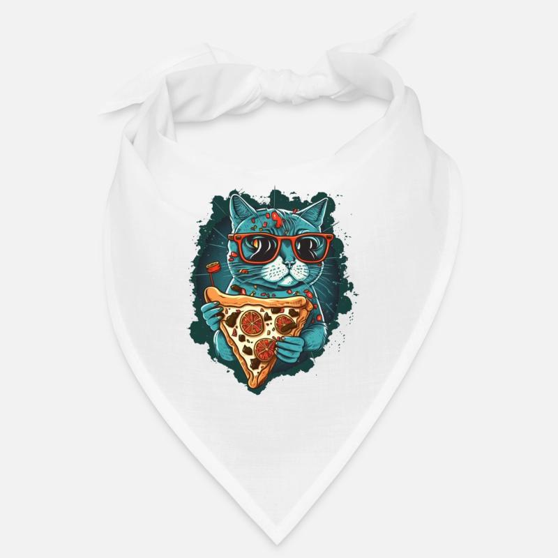 Chat avec des tranches de pizza Bandana