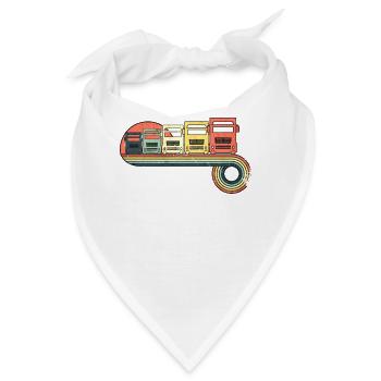LKW-Retro-Weinlese-Sonnenuntergang-Regenbogen-Farb - Bandana - Weiß - Vorne