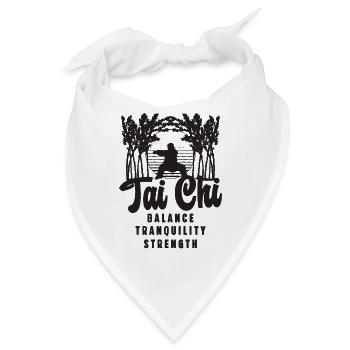Tai Chi Balance Tranquility Strength Taijiquan - Bandana - Weiß - Vorne