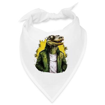 Streetstyle-Krokodil | Krokodil-Liebhaber - Bandana - Weiß - Vorne