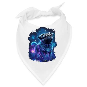 Zauberhafte Mops Nacht - Bandana - Weiß - Vorne