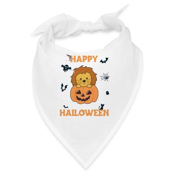 Löwe in Kürbis süße Löwen Happy Halloween - Bandana - Weiß - Vorne