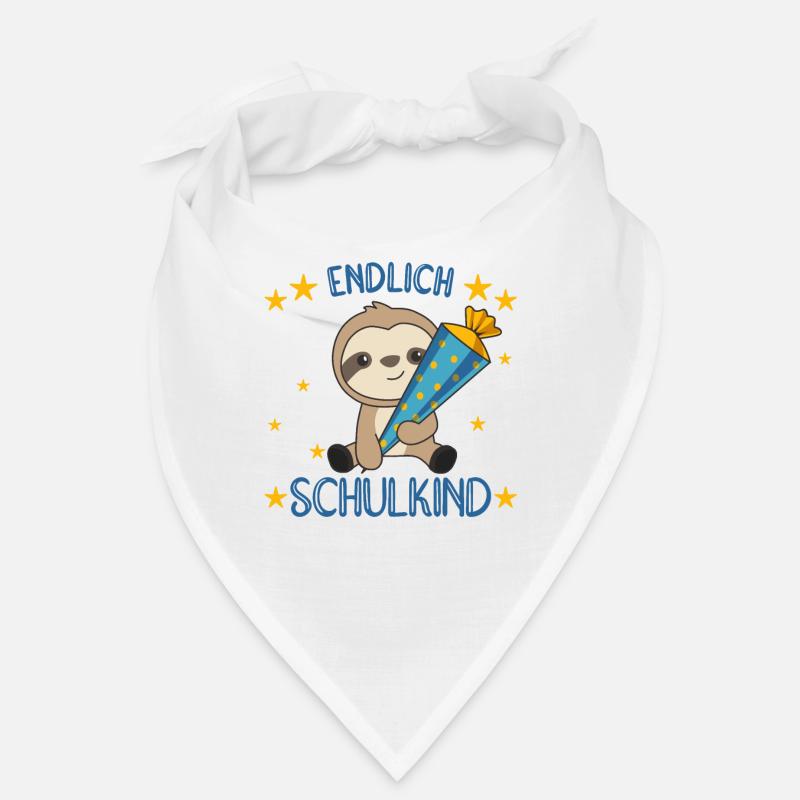 endlich Schulkind Einschulung Schule Faultier Bandana