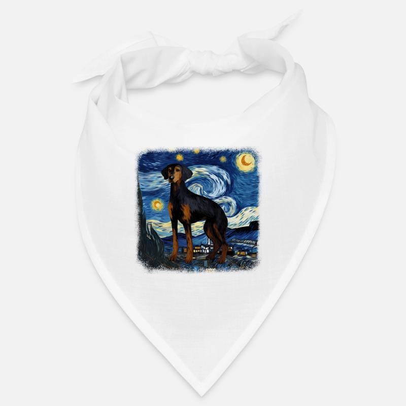 Black and Tan Coonhound Van gogh starry night Bandana