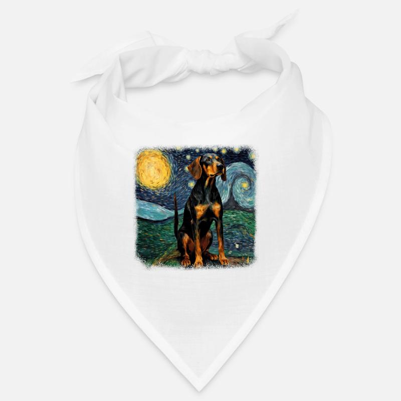 Black and Tan Coonhound Van gogh starry night Bandana
