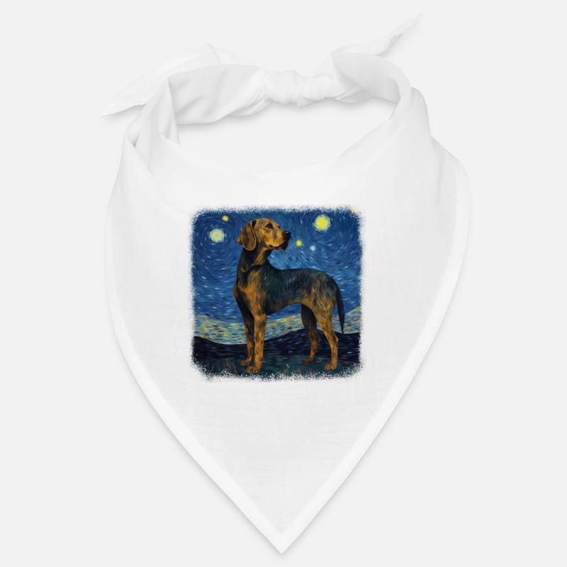 Black and Tan Coonhound Van gogh starry night Bandana