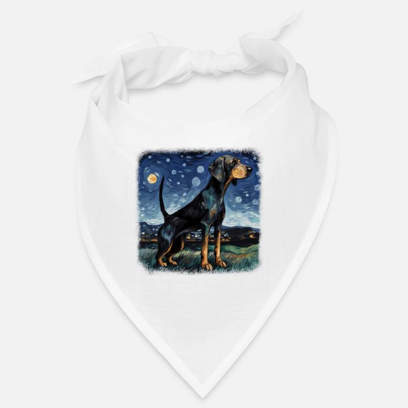 Black and Tan Coonhound Van gogh starry night Bandana
