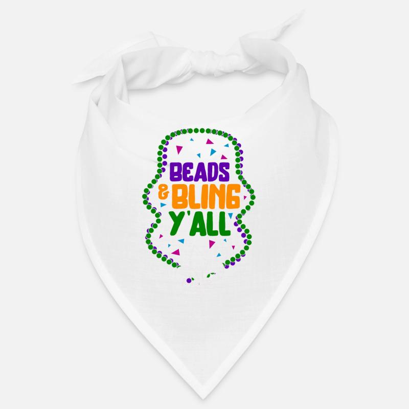 Mardi Gras Fleur De Lis Hemd, Perlen Und Bling Bandana