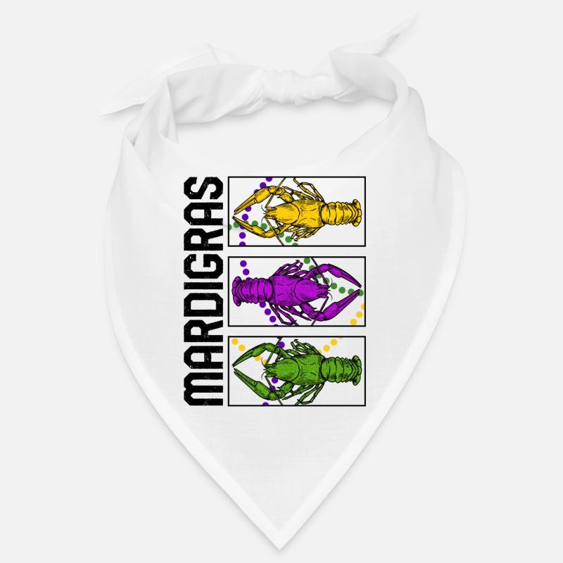 Mardi Gras Fleur De Lis Shirt, Crawfish Mardi Bandana