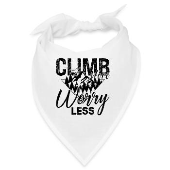 Climb More Worry Less Mountain Sports Rock Climber - Bandana - Weiß - Vorne