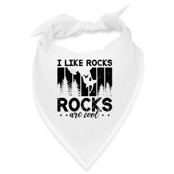 I Like Rocks Rocks Are Retro Climbing Rock Climber - Bandana - Weiß - Vorne