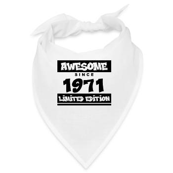 1971 - Jahrgang 1971 - Fantastisch seit 1971 - Bandana - Weiß - Vorne