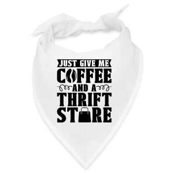 Just Give Me Coffee And A Second Hand Thrifter - Bandana - Weiß - Vorne