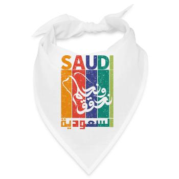 Saudi-Arabien Nationalfeiertag KSA Retro Vintage - Bandana - Weiß - Vorne