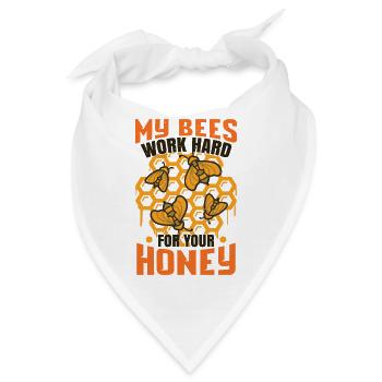 Honigbiene Bienenzucht Wabe - Bandana - Weiß - Vorne