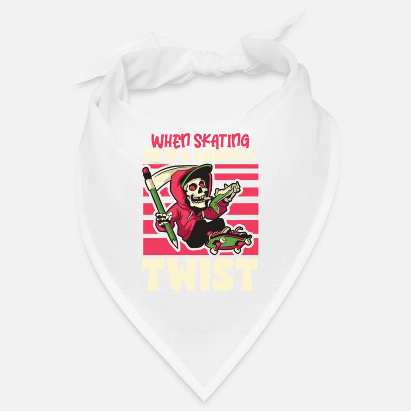 Creepy Skating Skeleton Skater Halloween Horror Bandana