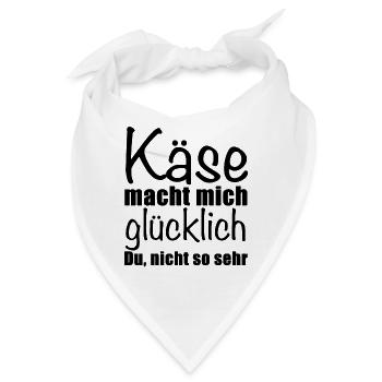 Käse macht Glücklich - Bandana - Weiß - Vorne