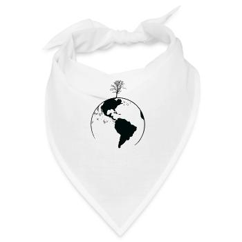 Planet Erde mit einem Baum Natur Blätter - Bandana - Weiß - Vorne